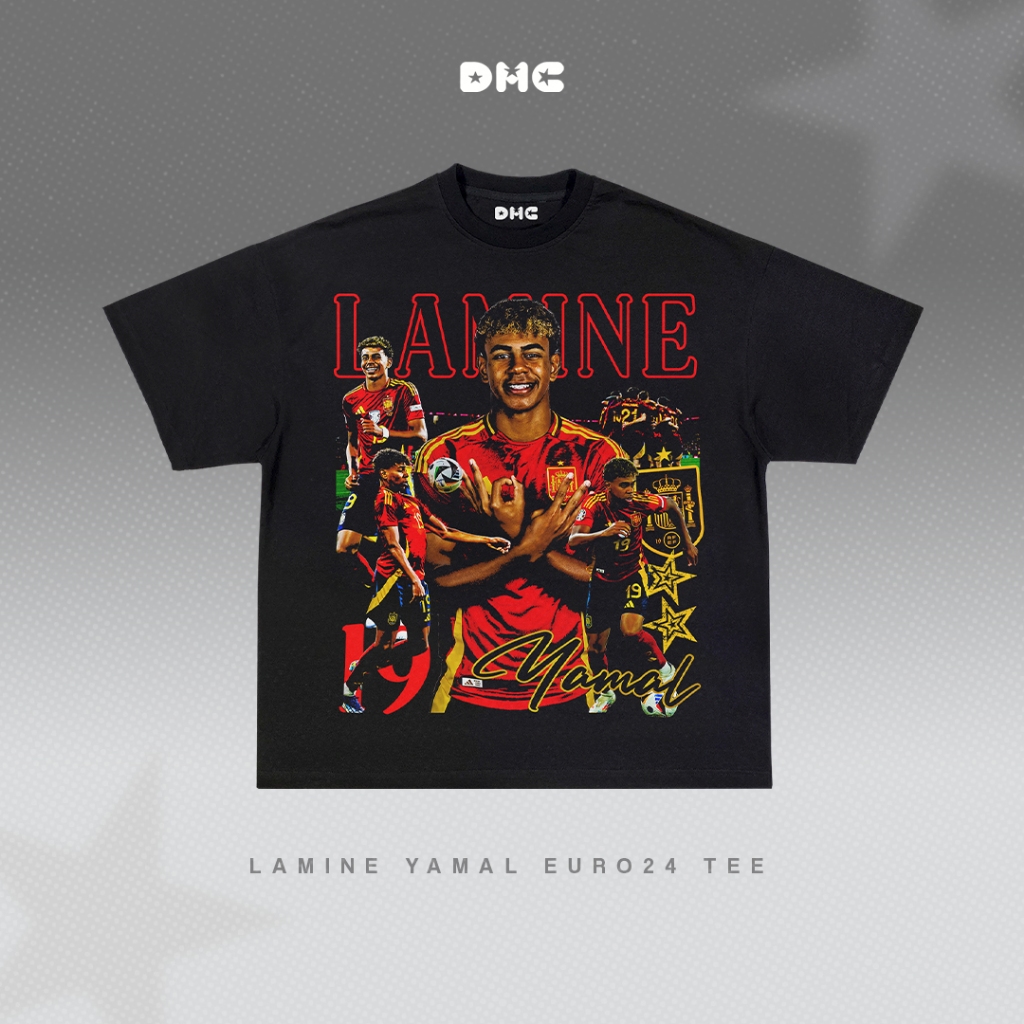 DMC Lamine Yamal EURO 2024 Spain Soccer Oversized T-Shirt Shopee