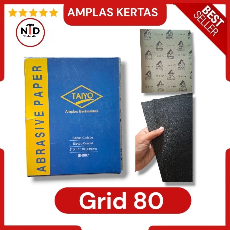 Sandpaper 80 grid sheet sandpaper/ TAIYO GRID 80 SANDPAPER/ PAPER ...