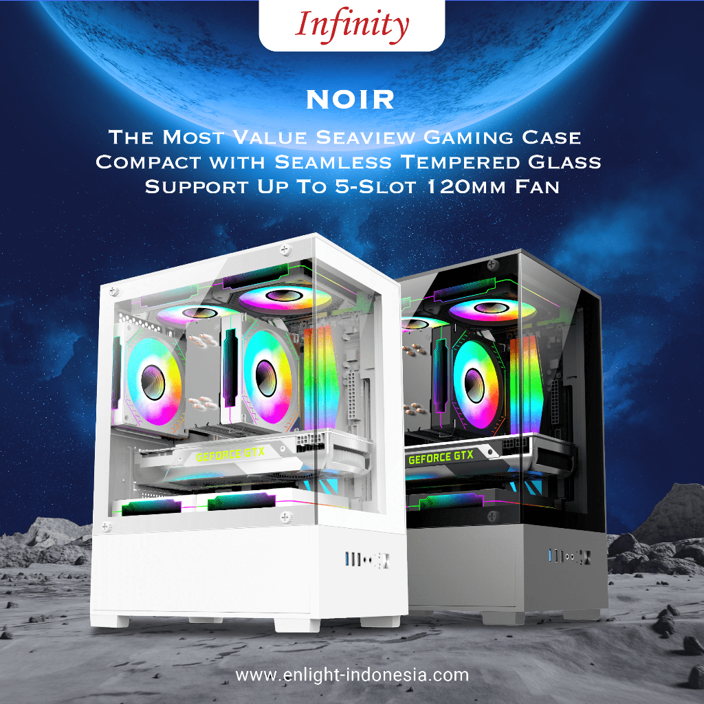 Infinity NOIR GAMING CASING FREE 3 FAN RGB M-ATX | Shopee Singapore