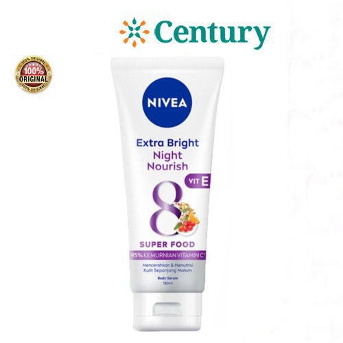 Nivea Extra White Body Serum Night Nourish 180 ML / Body Serum / Perawatan Tubuh - Gambar 2