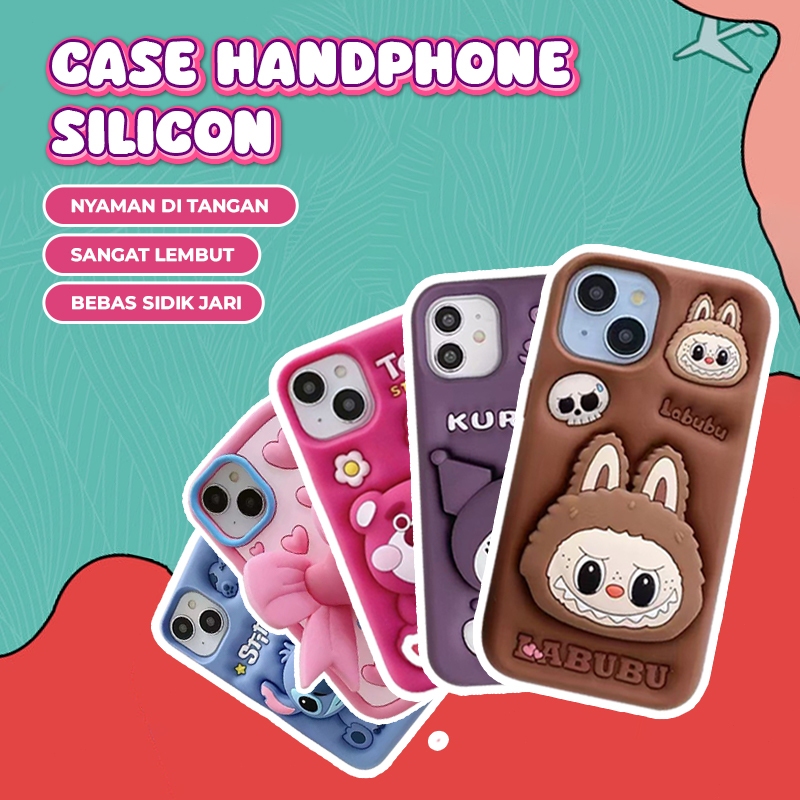Matei COD Case Phone Premium Casing Hp Popsocket Silicone Kartun 3D Pop Standing for iPhone 7 8 plus 11 12 13 14 15 16 Pro Plus - Gambar 3