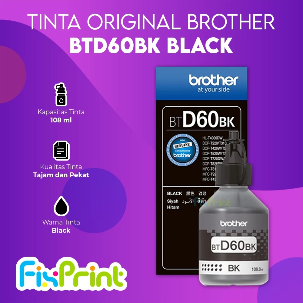 FixPrint Tinta Brother BT5000 Printer HL-T4000DW DCP-T300 T310 T500W T700 T710W T800W T810W T910DW DCP-T220DCP-T420W T520W T720DW T820DW T920DW - Gambar 4
