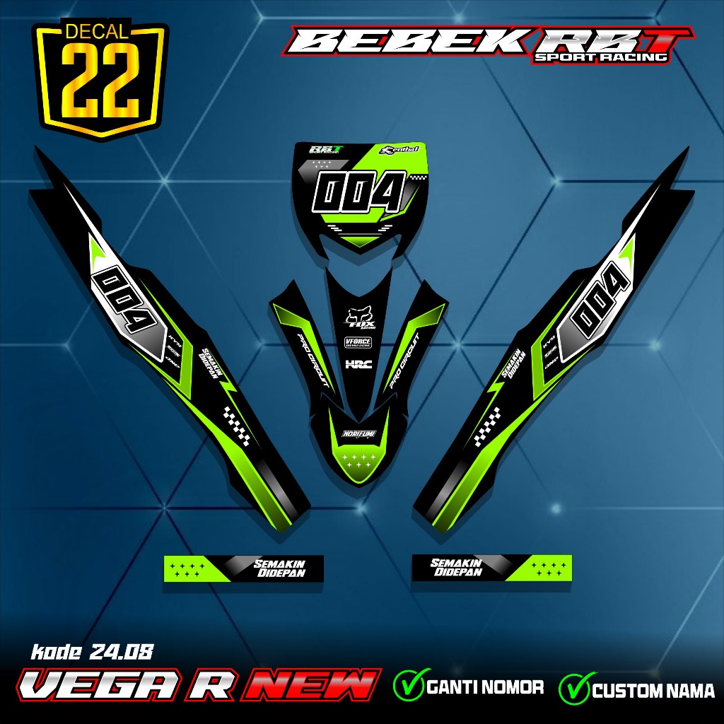 Yamaha VEGA R NEW MOTOR RBT BEBEK MODIF SUPERMOTO Striping Sticker ...