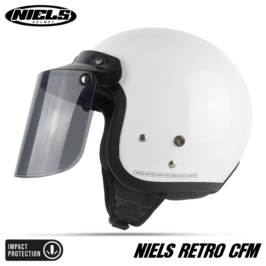 NIELS - Helm Bogo Retro Dewasa Kaca Datar / Kaca Cembung SNI Motorcycle - Gambar 4