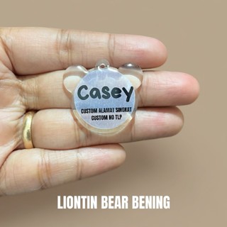 Liontin Only Bear Bisa Costum Tulisan Nama Anabul & Identitas Pemilik WATERPROOF/ Aksesoris Kalung Kucing