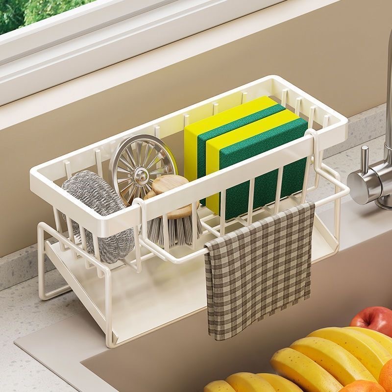 PUSAT17 RAK WASTAFEL TEMPAT SPONS AESTHETIC RAK WASTAFEL CUCI PIRING PLASTIK RAK PENGERING SPONS RAK DAPUR KERANJANG TIRIS WASTAFEL BAK CUCI PIRING SINK DAPUR - Gambar 2