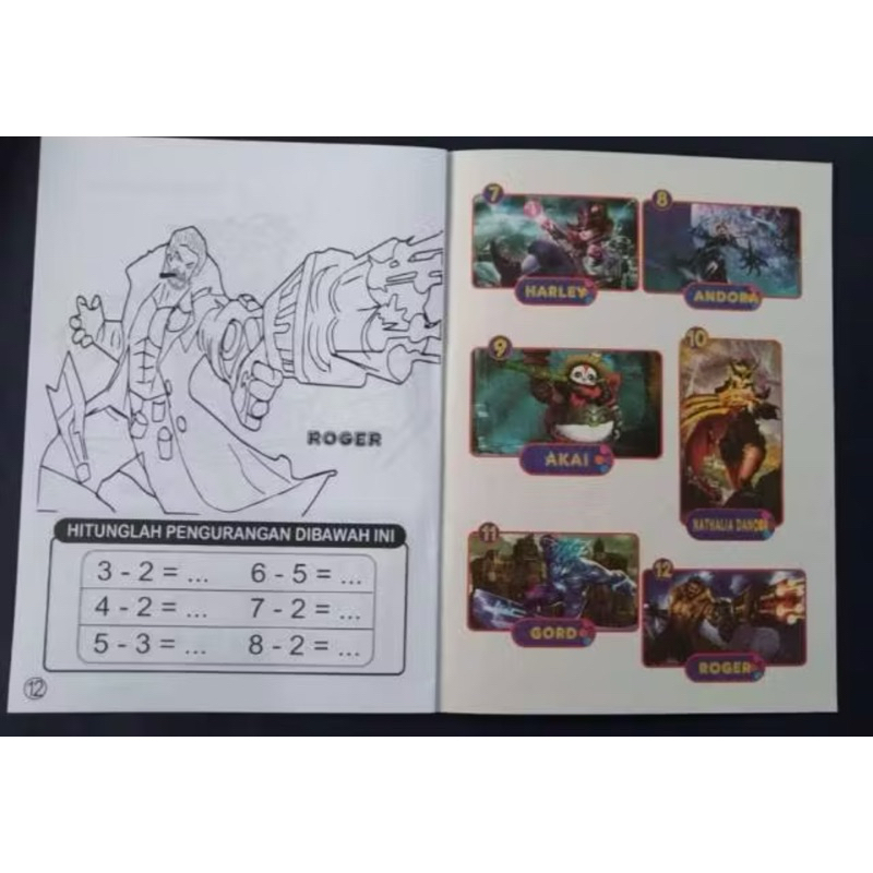 Buku Mewarnai Anak 12 Halaman Karakter Kartun - Gambar 3