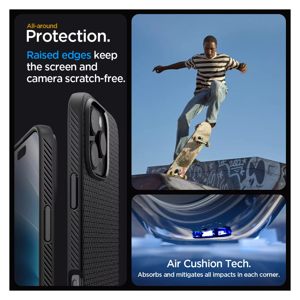 SPIGEN Case iPhone 17 16 15 14 13 12 11 XS Max XS X XR Liquid Air Anti Shock Crack Soft Case Casing - Gambar 2
