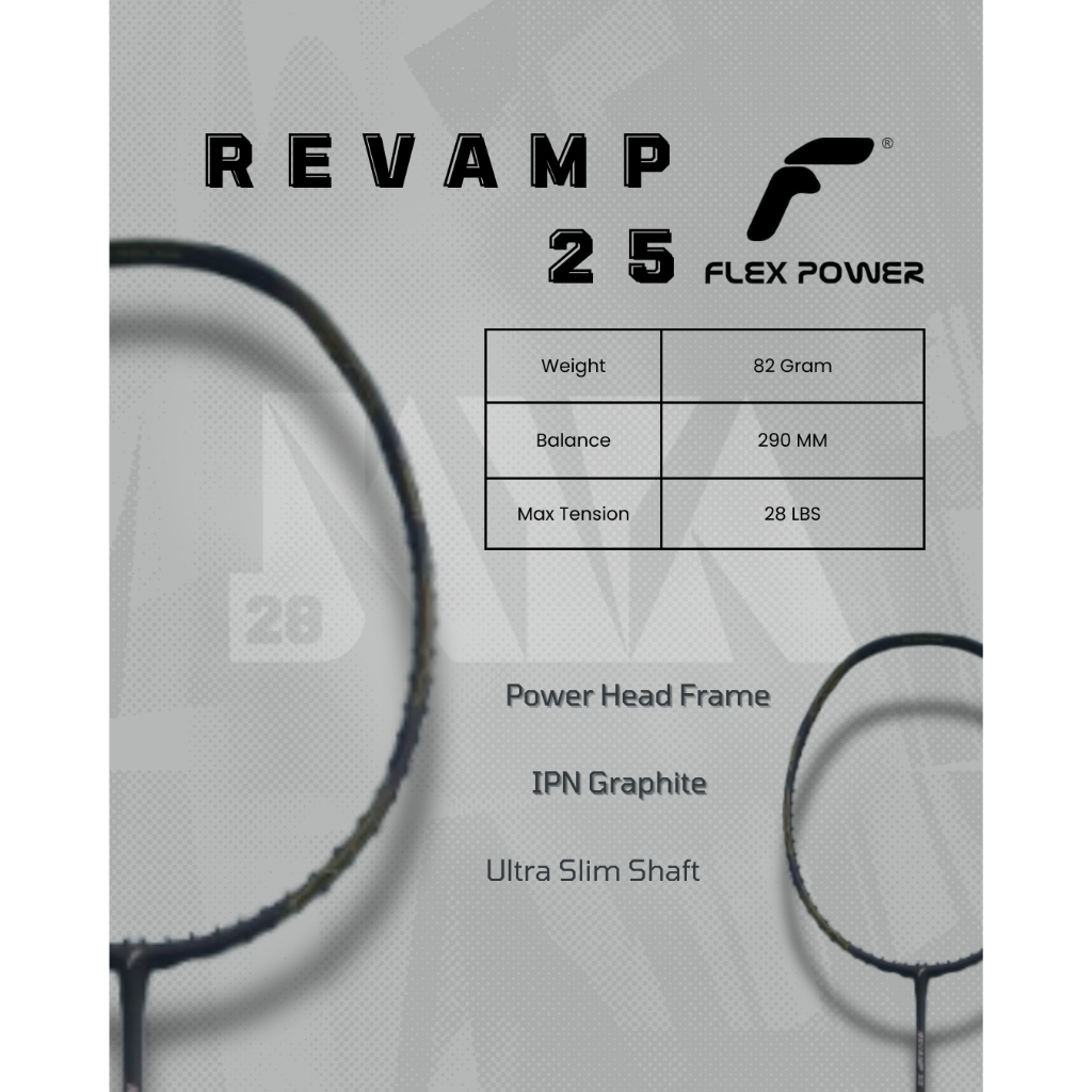 FLEX POWER REVAMP 25 BLACK ORIGINAL CHEAP Racket | Shopee Singapore