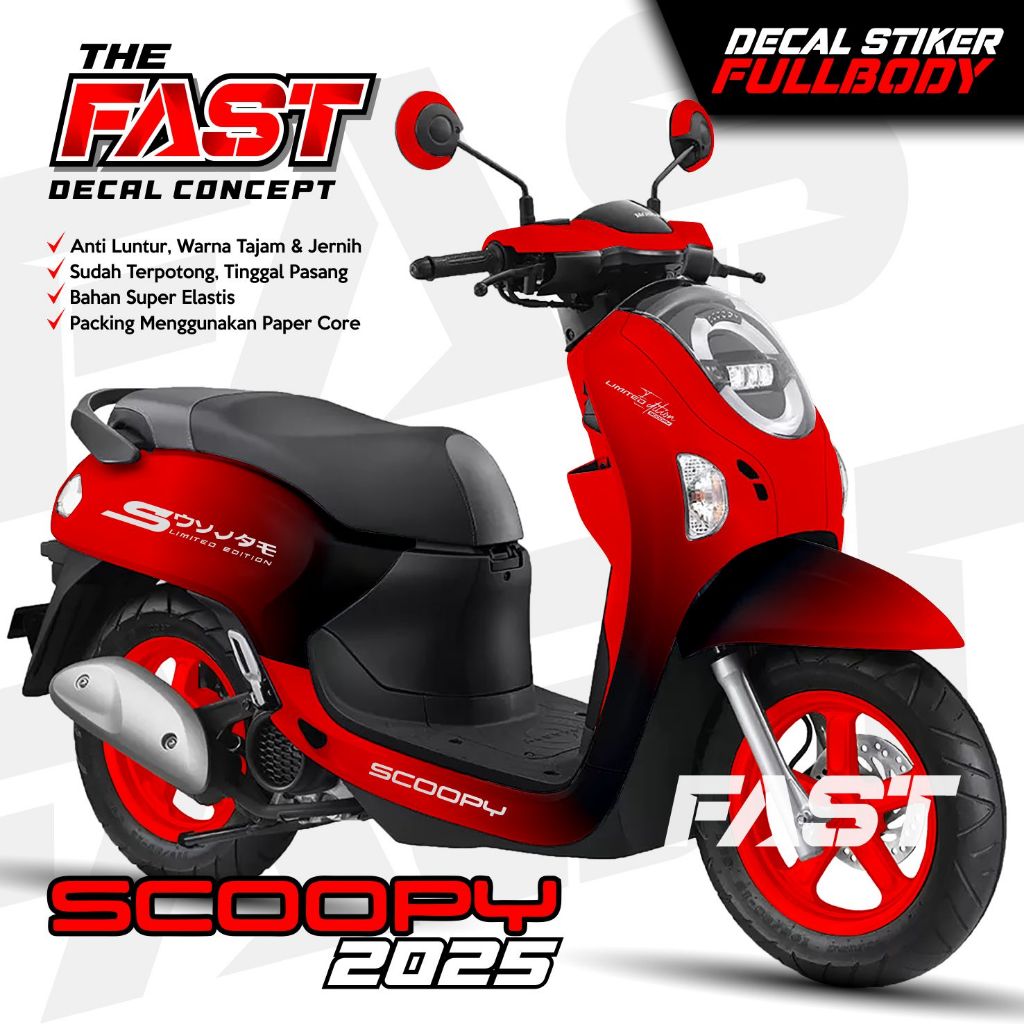 Decal Scoopy 2025 Full Body Chameleon Black Lis Variation Sticker Honda ...