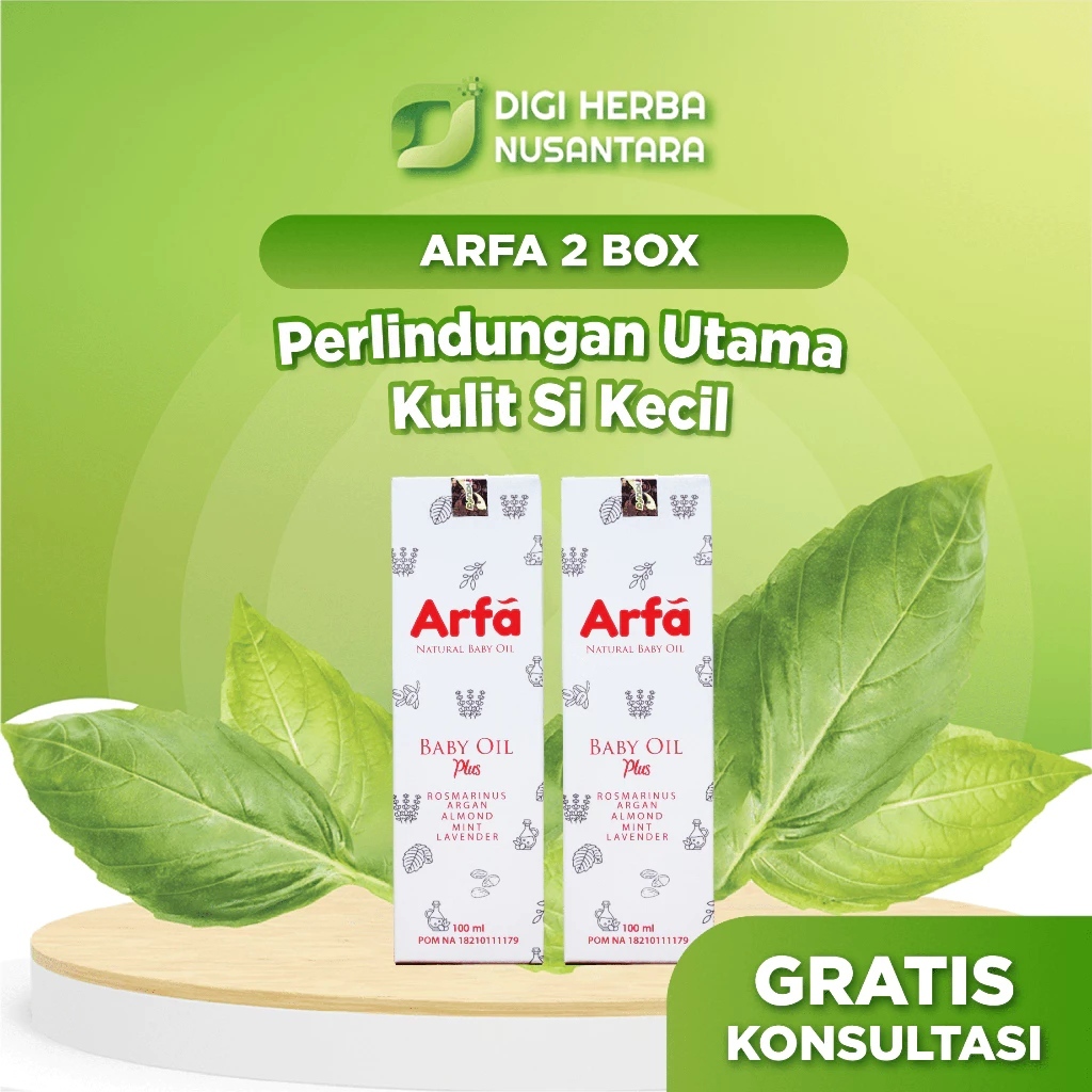 ARFA BABY OIL 2 Botol - Minyak Telon Alami Bayi & Anak / HALAL & BPOM