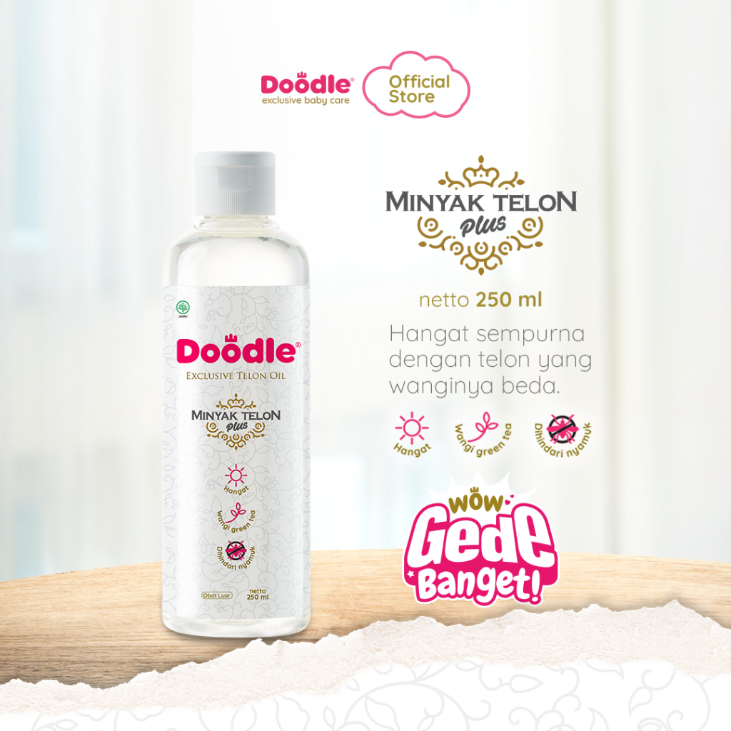 Minyak Telon Doodle Wangi Greentea Ukuran 250 Ml