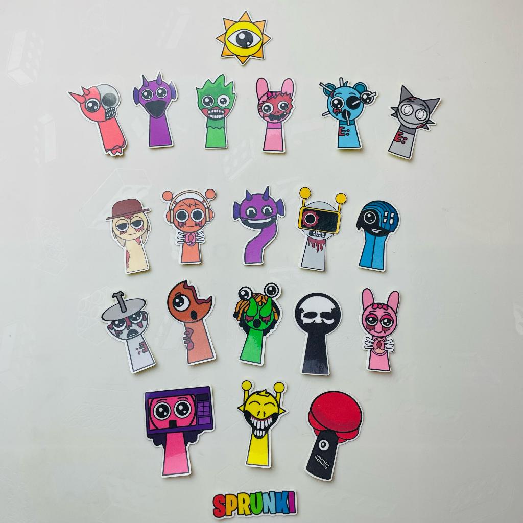 21 pcs of Horror Sprunki Stickers. Already laminated and cut. Just ...