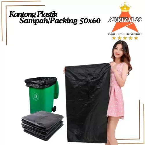 KANTONG PLASTIK SAMPAH/PACKING PAKET OLSHOP 50X60 (1 PACK ISI 100 PCS)