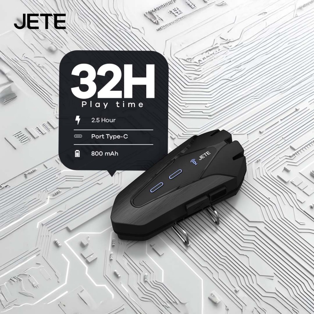 Helmet Headset Bluetooth JETE RH1 IPX6 Helm Motor NOT Intercom with Microphone BT 5.4 - Garansi 2Th - Gambar 3