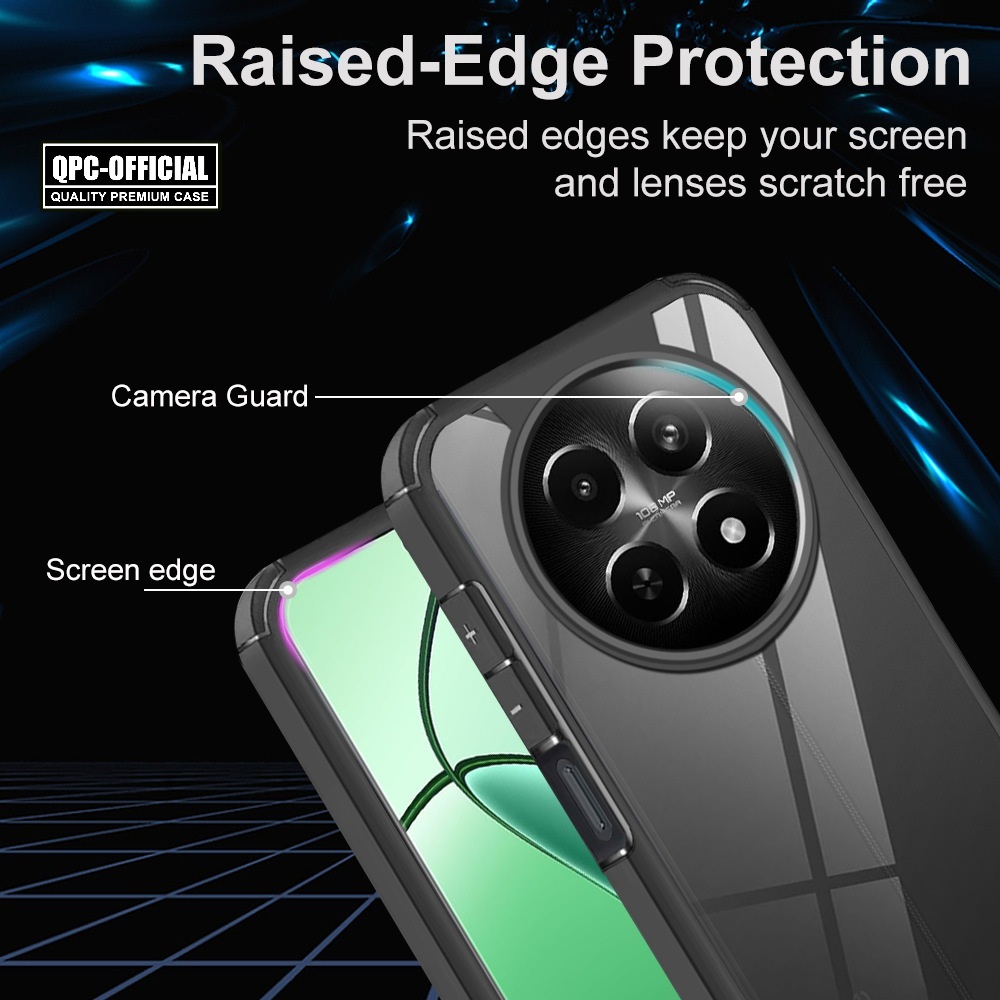 QPC - Clear Case Shockproof Hybrid Case Realme 13 4g Realme 13 5g Realme 12 5g Realme 12 Plus Realme 12 Pro Realme 12 Pro Plus AF01 - Gambar 2