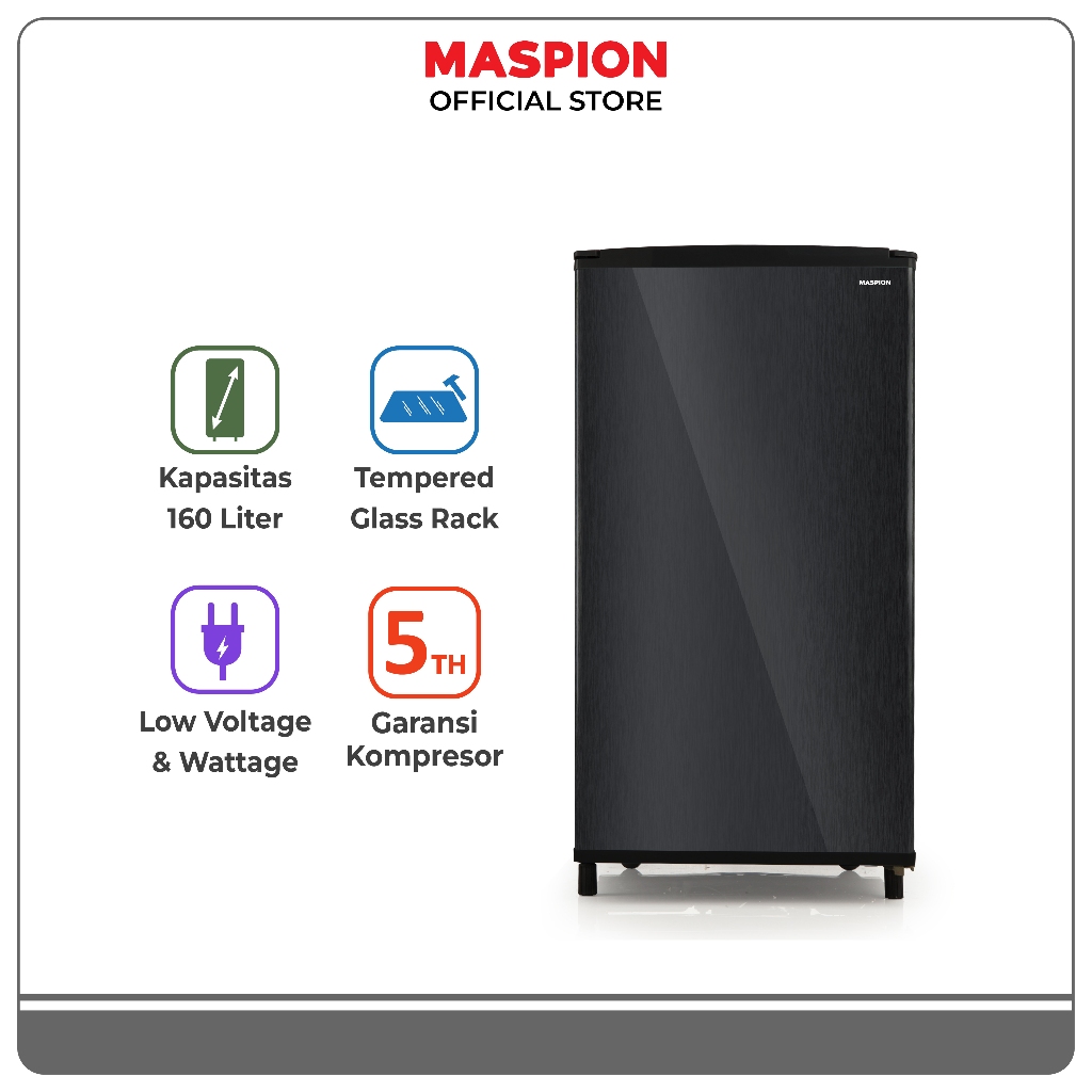 Maspion Kulkas Refrigerator Lemari ES 168 Liter URG-168 FM HLD