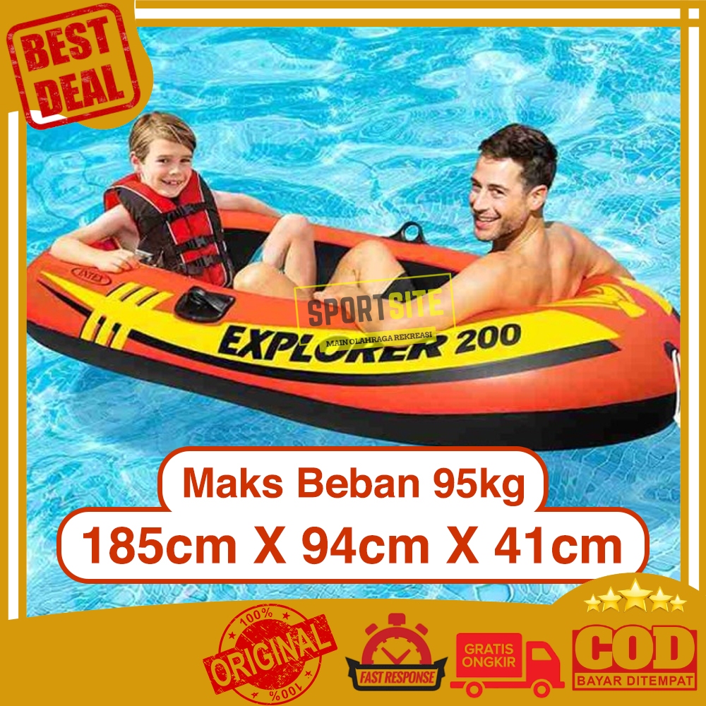 Intex Explorer Rubber Boats 200 Inflatable Raft Boat 185cm x 94cm x ...