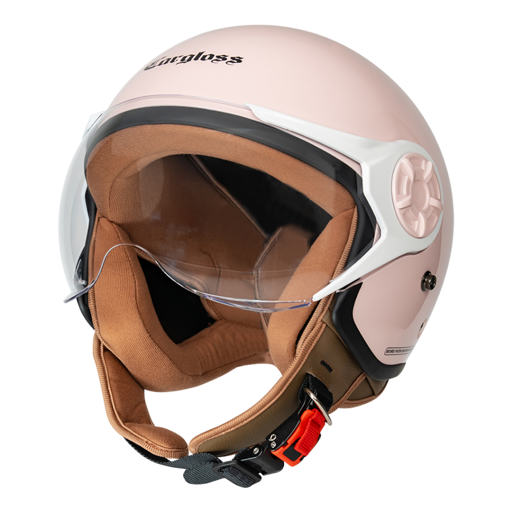 Cargloss YRH Hijab Retro Helm Half Face - Pale Pink - Gambar 2