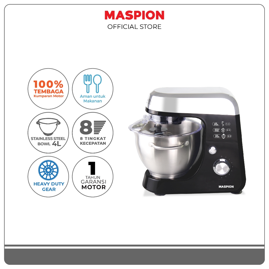 Maspion Stand Mixer Stainless Steel 4 Liter SM-400