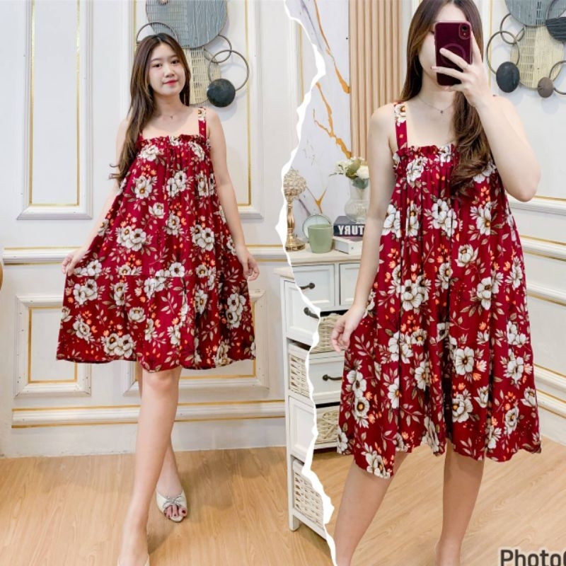 Balinese daster with short straps, super jumboanna, LD 150 cm | Shopee ...