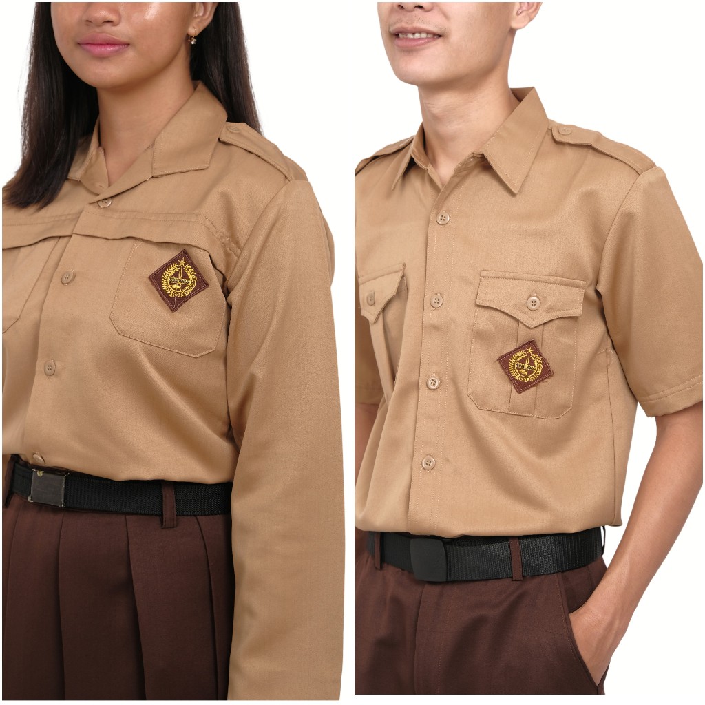 SERAGAM PRAMUKA KEMEJA SD SMP SMA MI MTs MA WARNA COKLAT BAHAN PREMIUM TEBAL HALUS LEMBUT NYAMAN
