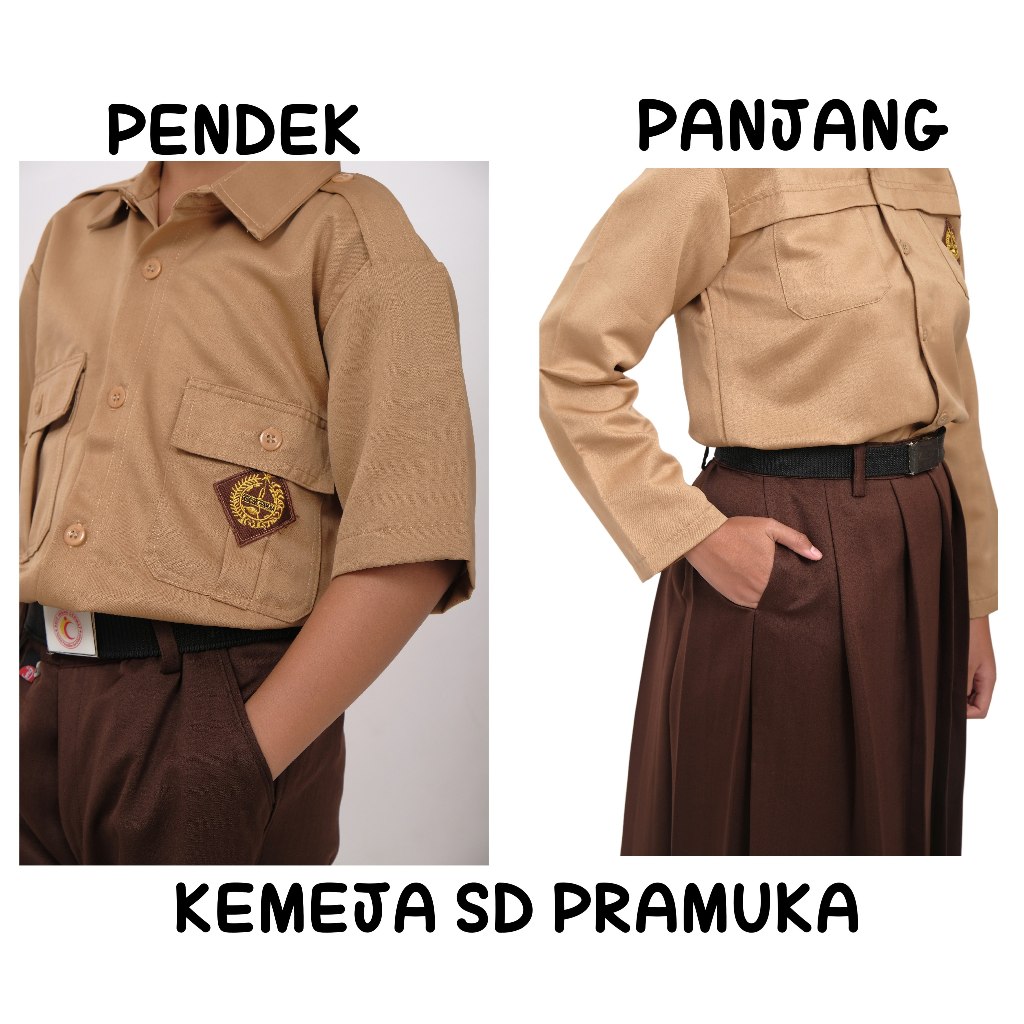 SERAGAM PRAMUKA KEMEJA SD SMP SMA MI MTs MA WARNA COKLAT BAHAN PREMIUM TEBAL HALUS LEMBUT NYAMAN - Gambar 3