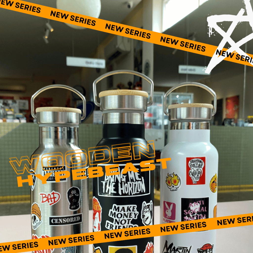 TUMBLER WOODEN GRIP HYPEBEAST Vacuum Insulated Tutup Bambu Tumbler Stainless Steel 500ml foto 2