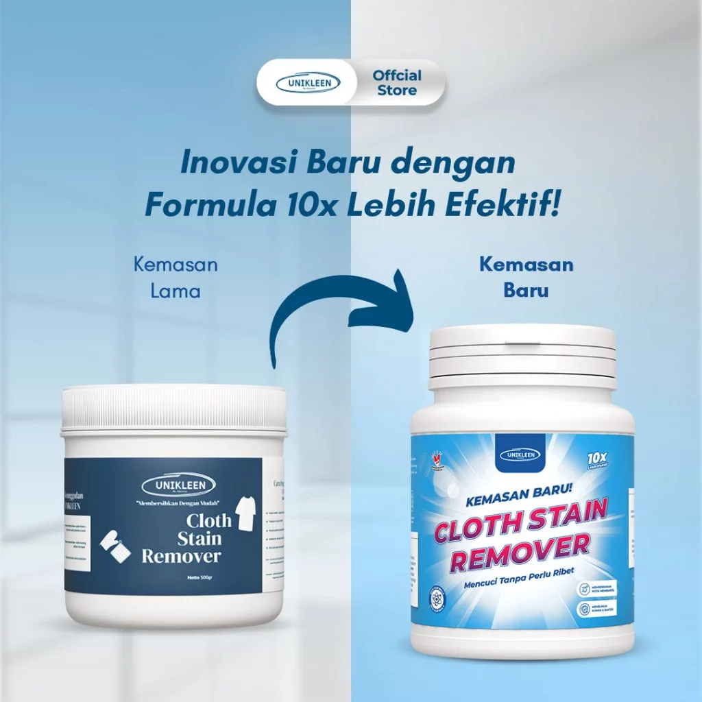 UNIKLEEN / pembersih noda baju membandel / cloth stain remover / jamur pakain / noda membandel / noda kuning / kelunturan / pemutih pakaian putih ampuh / kerah baju / noda menahun / noda membandel / jamur pakaian / jamur baju / serbuk ajaib - Gambar 3