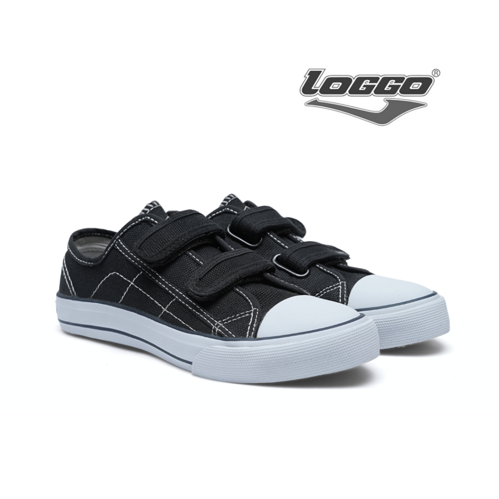 Loggo - Sepatu Komandan Lo Series Hitam Putih - Sneakers Sepatu Kanvas Vulcanized size 33-36 - Gambar 3