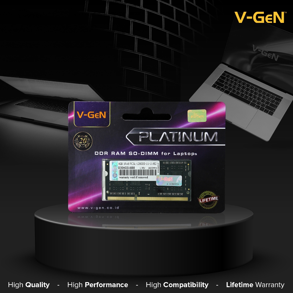 SODIMM DDR3 2GB 4GB 8GB PC-12800 / 1600Mhz RAM Laptop V-GeN | DDR3L 2/4/8 GB 1600 PC3/PC3L PLATINUM - Gambar 4