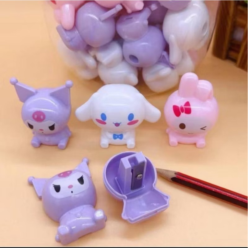 Rautan Pensil Sanrio Kuromi Cinnamoroll Melody Dan Pompokurin Pencil Sharpener - Gambar 2