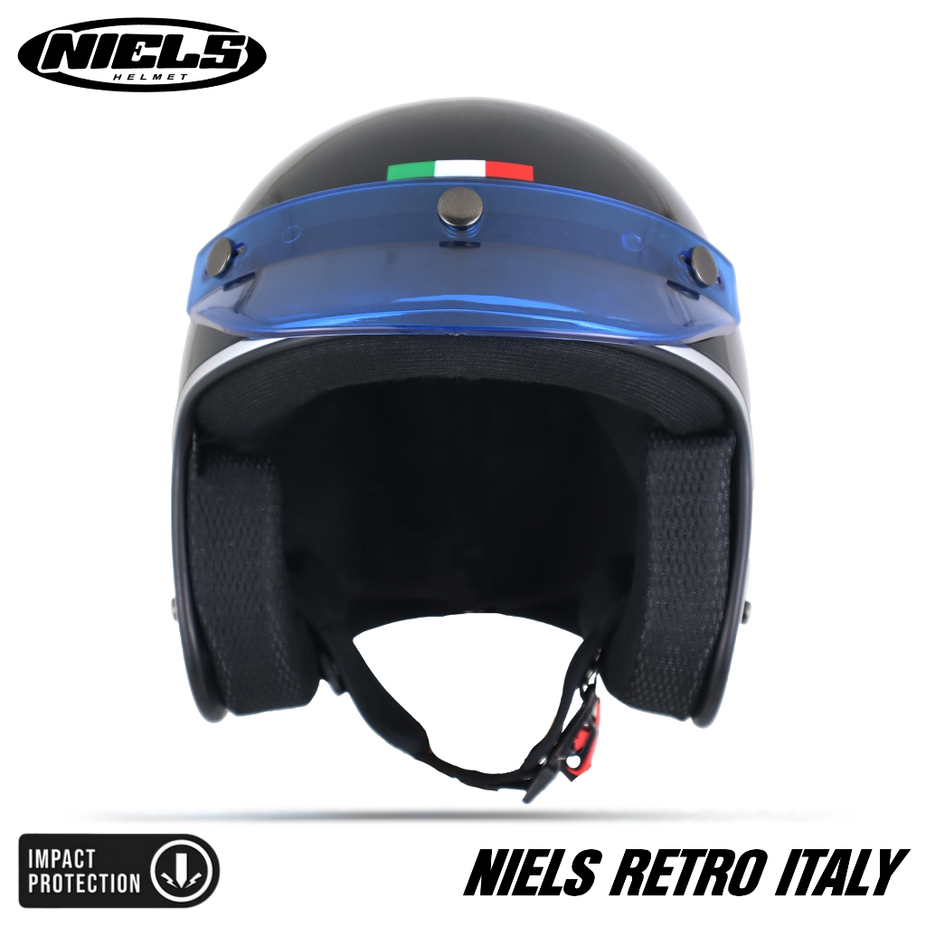 NIELS - Helm Bogo Retro Italy Dewasa Pet / Kaca SNI Motorcycle - Gambar 4