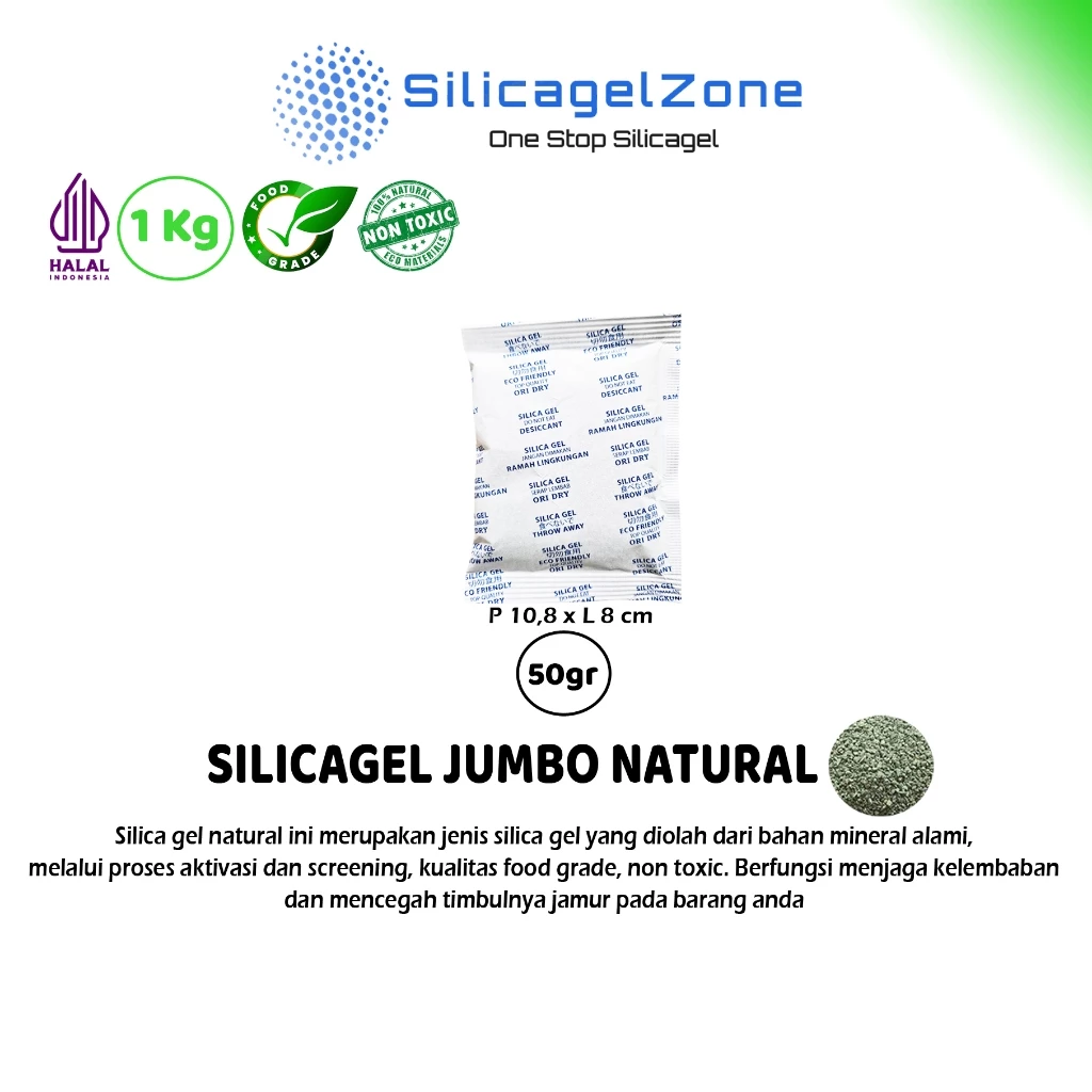 Silica Gel JUMBO NATURAL 1Kg TERMURAH FOOD GRADE - Gambar 4