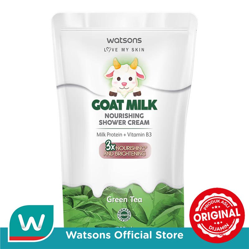 Watsons Goat Milk Nourishing Green Tea Shower Cream Pouch 800ml