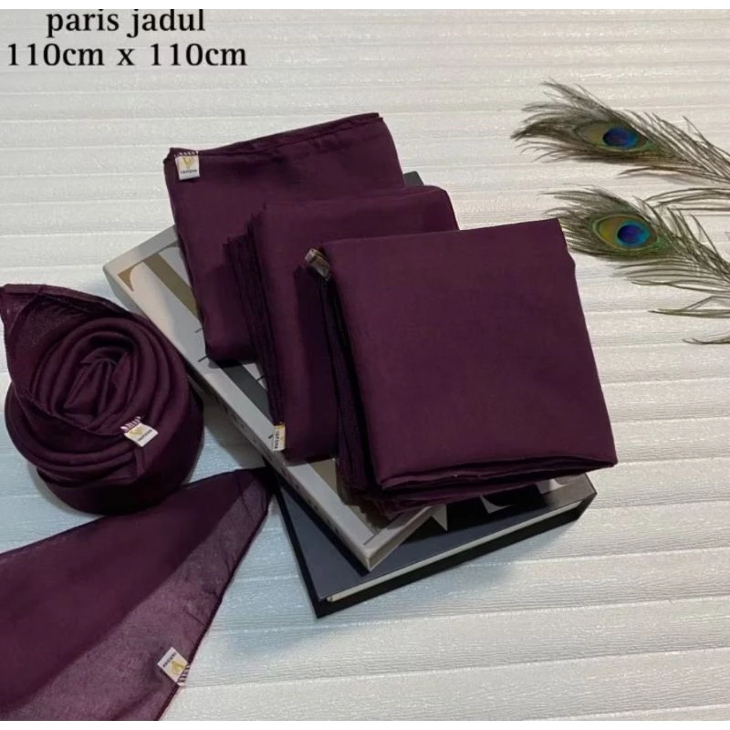 Hijab Segi 4 Paris Jadul Premium  / Jilbab Segi Empat Paris Polos Import/Paris Jadul varisha/Paris Jadul Sadika...COD/TERLARIS - Gambar 2