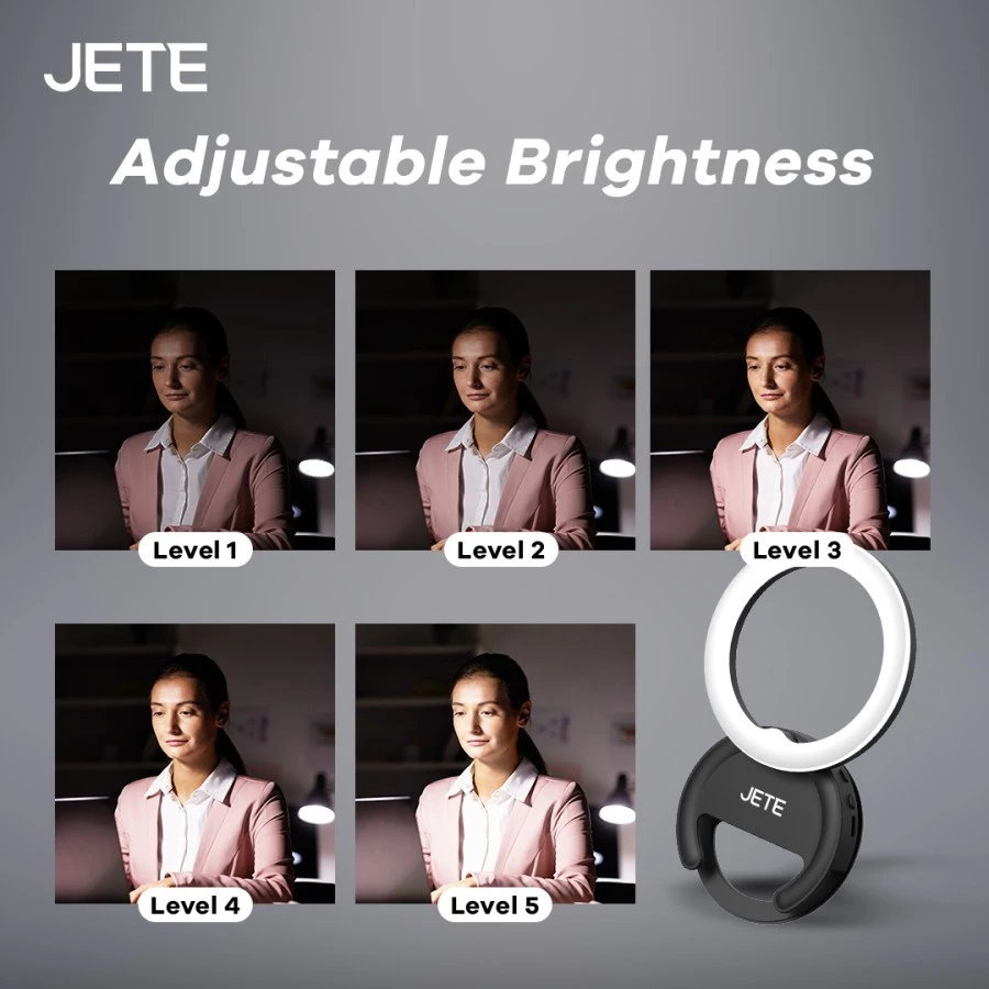 JETE RL1 Ring Light Selfie for Smartphone HP LED Rechargeable Clip On with 3 Light Mode Garansi 2th - Gambar 4
