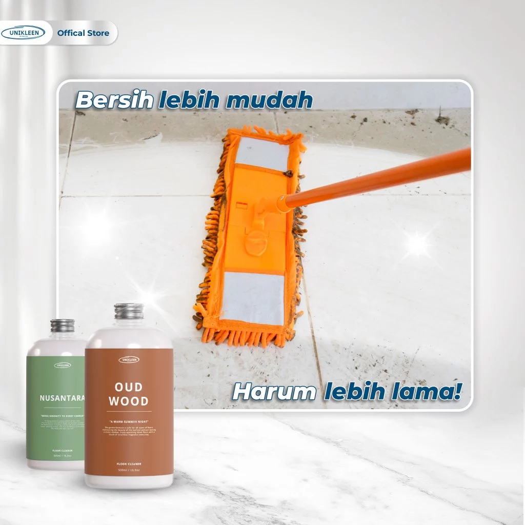 [PAKET 2in1] Unikleen Floor Cleaner Pembersih Lantai Antibacterial Cairan Pembersih Anti Lengket Bersih Wangi Premium 500ml - Gambar 3