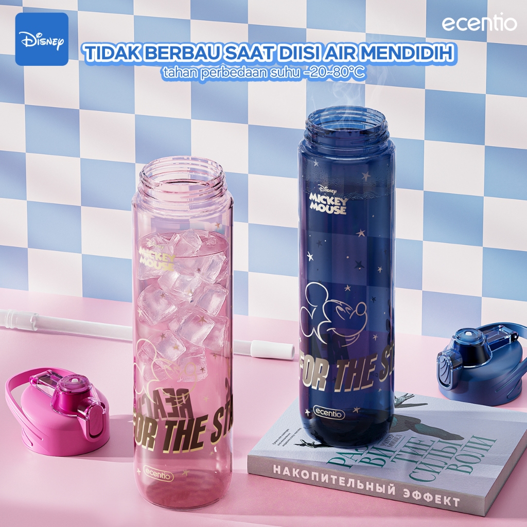 [Original] ecentio botol minum Disney Micky 1000ml Portable Botol air Anak Sport 1 Liter - Gambar 4