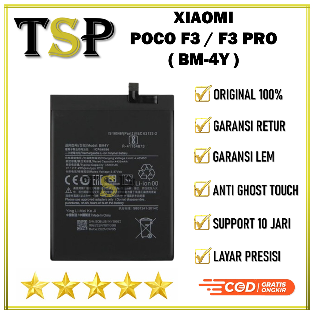 BATERAI XIAOMI REDMI POCO F3 / F3 PRO ( BM-4Y) Batre Batrai Baterai ORIGINAL 100%