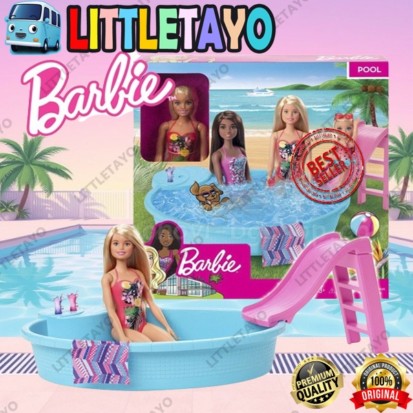 Barbie Dool and Pool Playset Swimming Pool Doll Original Mattel ...