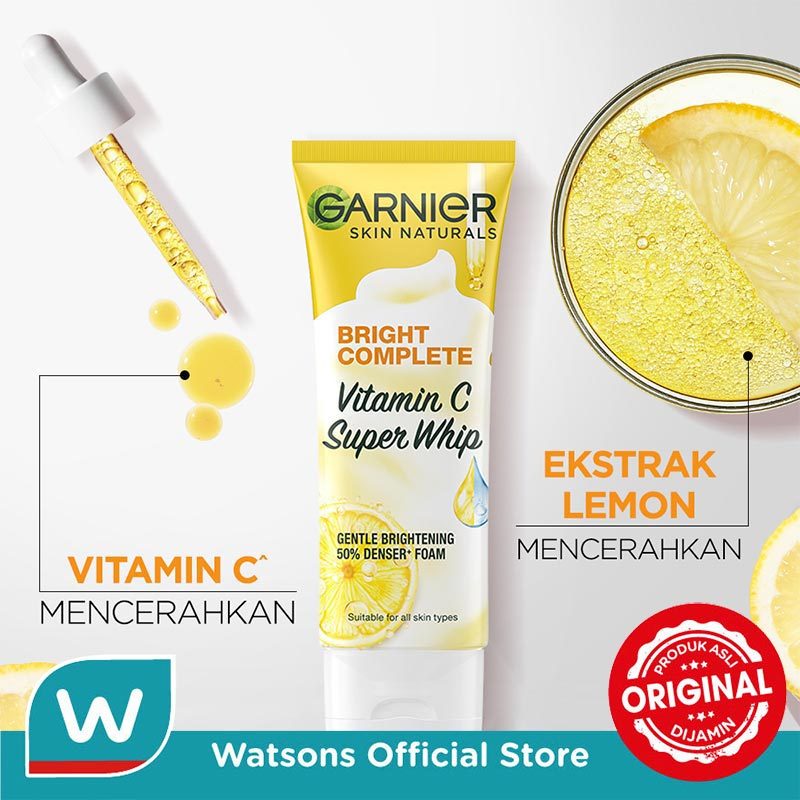 Garnier Bright Complete Vitamin C Super Whip Foam 100ml - Gambar 4
