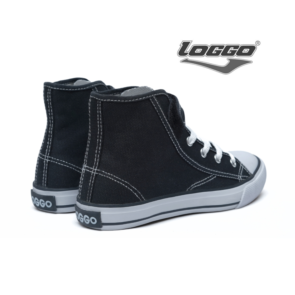 Loggo - Sepatu Komandan Hi Series Hitam Putih - Sneakers Sepatu Kanvas Vulcanized size 33-36 - Gambar 3
