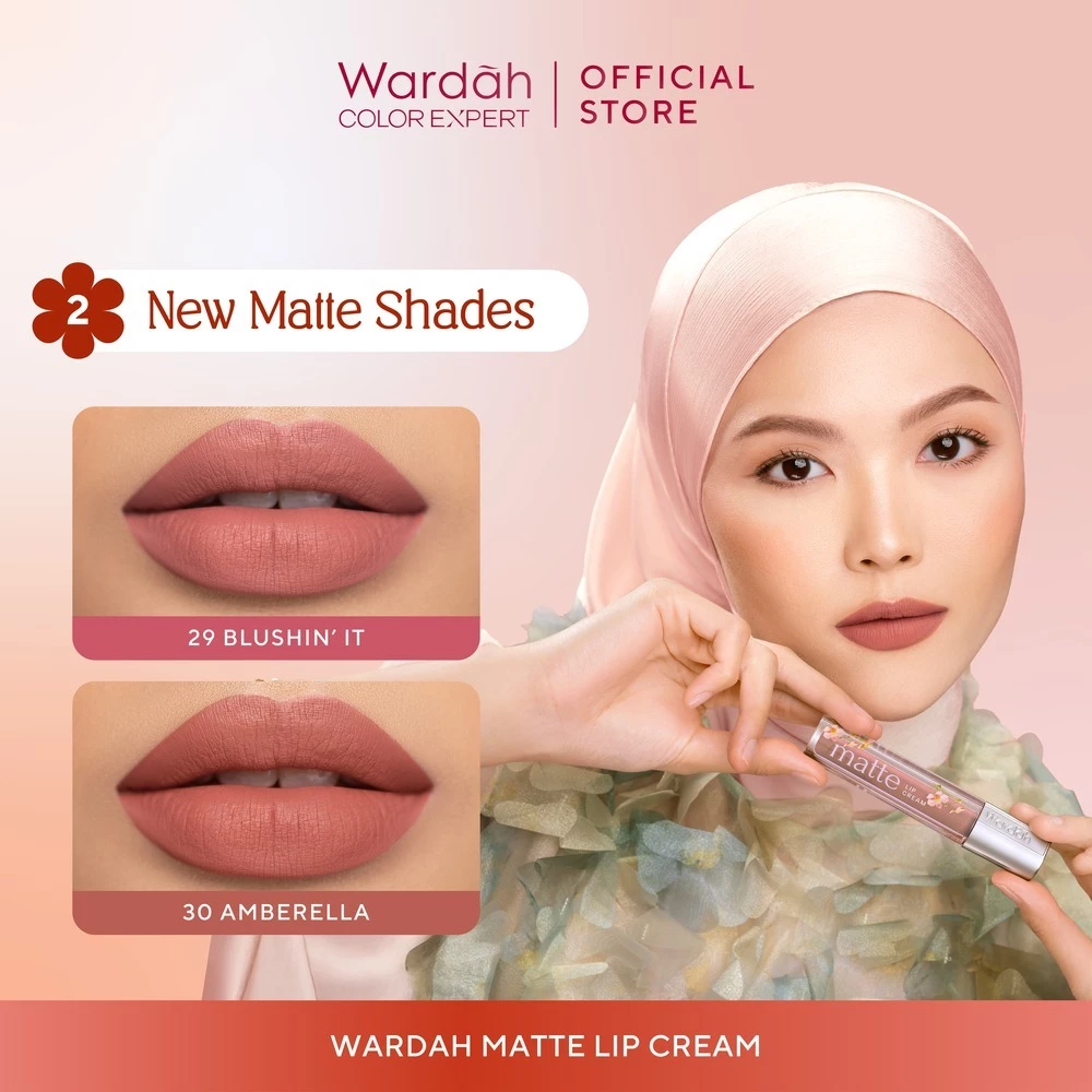 WARDAH Lip Cream - Matte Lip Cream 4 g Warna Intense dan Tahan Lama Matte Finish Teksture Creamy Liptint Lip Stain Lipstik Lip Tint Lip Matte Lipstick Lipcream Glossy Longlasting Waterproof Tahan Lama Two Tone Lip - Makeup - Gambar 2