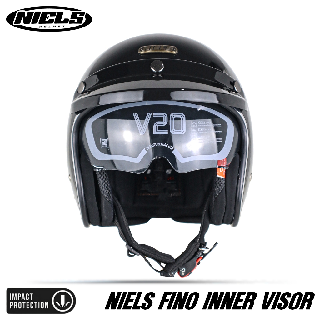 NIELS - Helm Bogo Retro V20 Inner Visor Dewasa Free Retro Style Pet SNI Motorcycle - Gambar 2