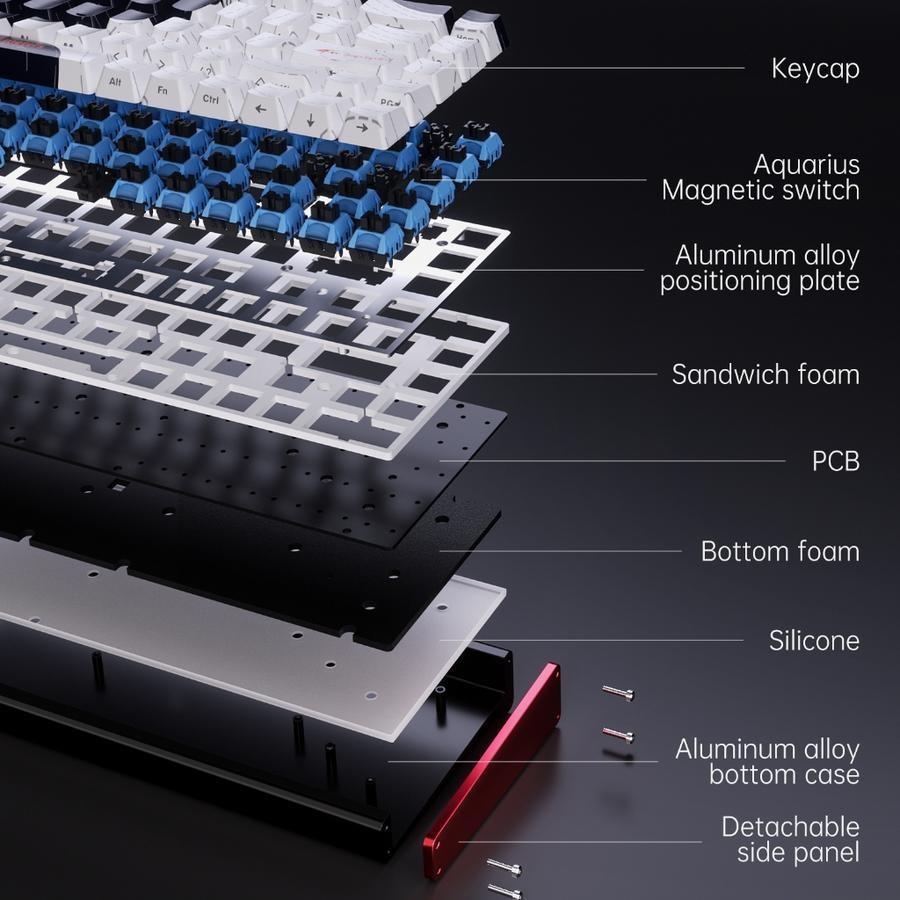 Ajazz Alux68 / Alux-68 / Alux 68 Series Full Aluminium CNC Wired Mechanical Keyboard HE Magnetic Switch Rapid Trigger Support Tap SOCD - Gambar 2