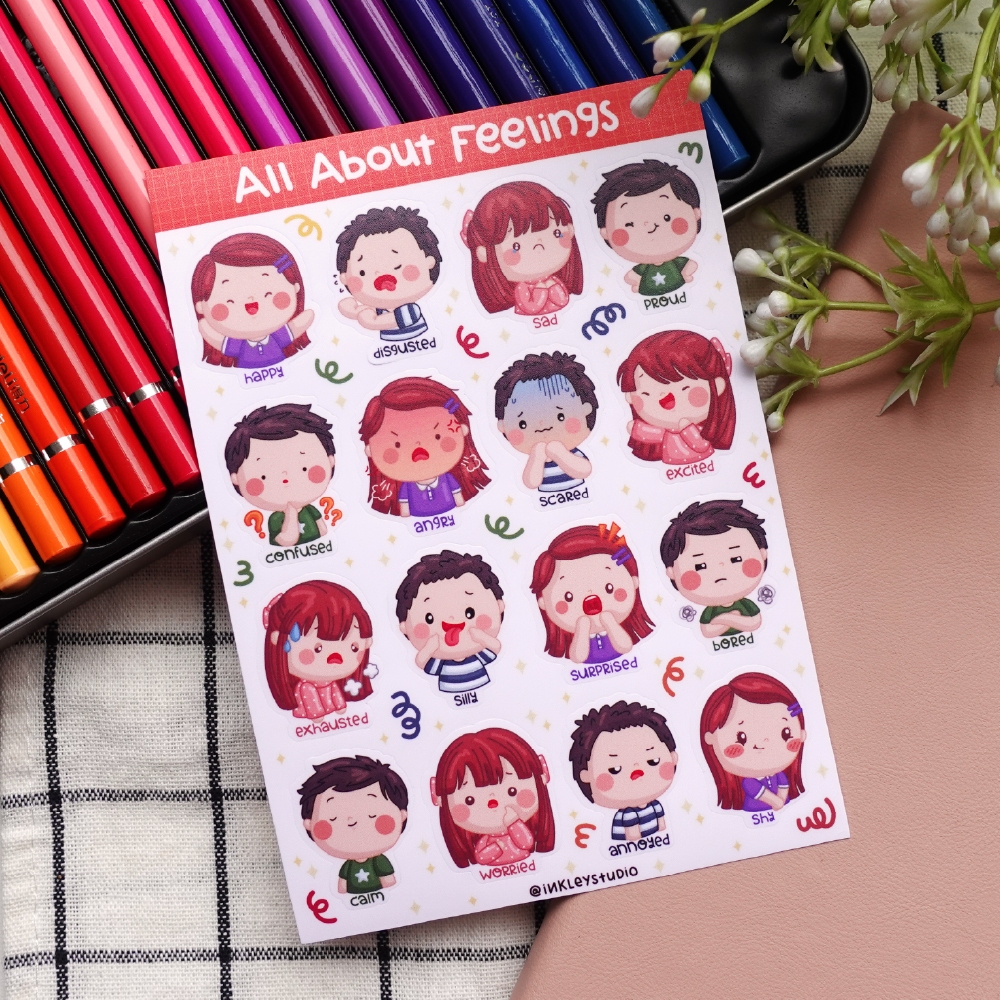 All About Feelings Sticker Sheet | Waterproof Waterproof Waterproof ...