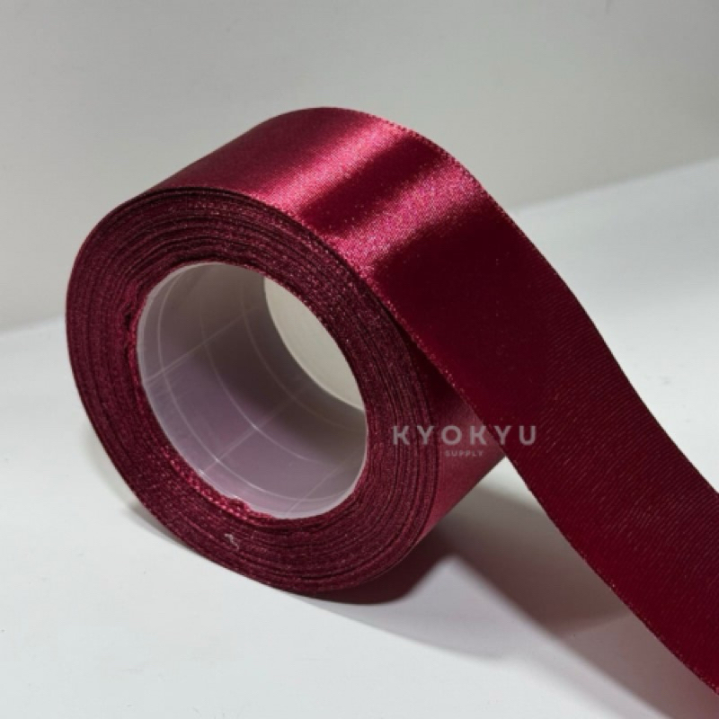 RIBBON satin 1 1/ 2 inch (4 CM) MAROON IMPORT | Shopee Singapore