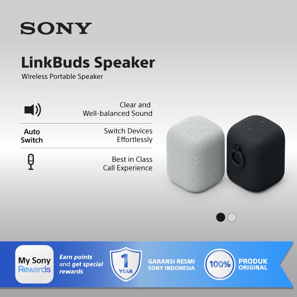 SONY SRS-LS1 LinkBuds Portable Wireless Speaker with X-Balanced Speaker, Auto Switch, Bluetooth 5.2, Long Battery Life 25h, Splashproof IPX4