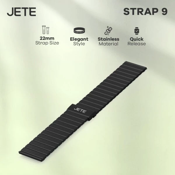 JETE Strap 09 Stainless Steel Metal Band for Smartwatch Garmin Apple Huawei - Quick Release 22mm